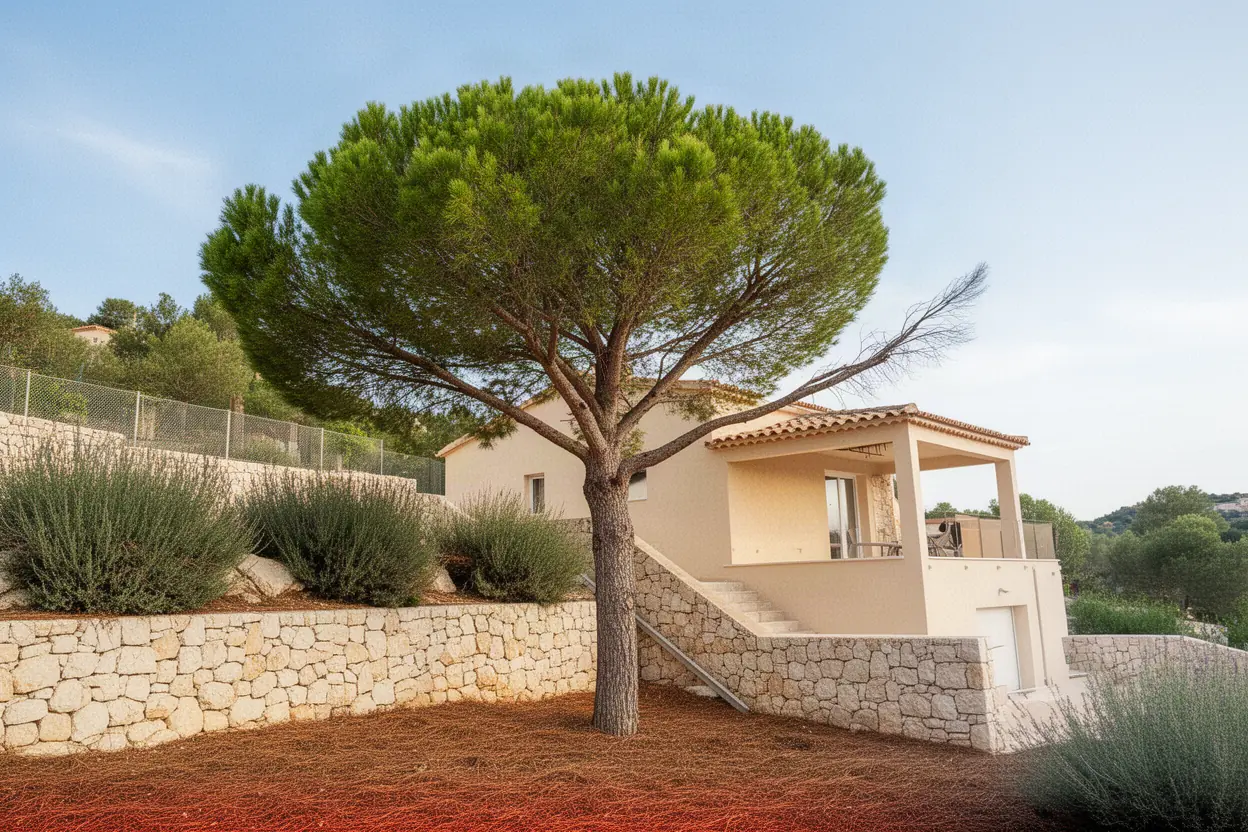 Pin dense avant élagage à La Penne-sur-Huveaune