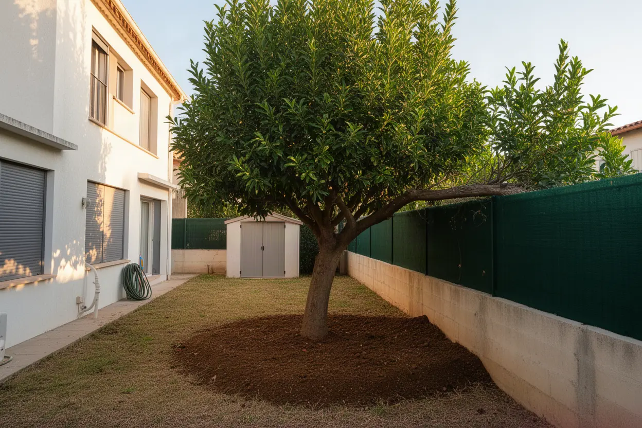 Branches débordantes avant intervention à Marignane